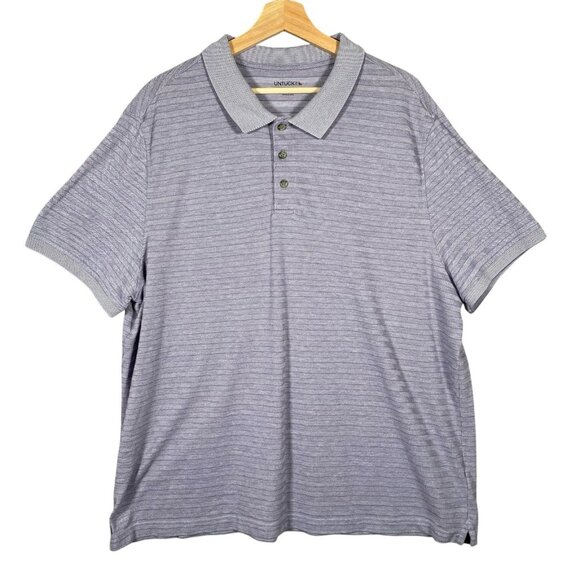 UNTUCKit Lucca Performance Polo XXL Purple Stripe No Sweat Moisture Wickin Shirt - Picture 1 of 13
